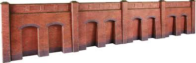 Po244 00 H0 Scale Retaining Wall In Red