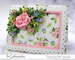 a detailed handmade flower bouquet card