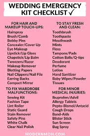 bridal emergency kit list printable