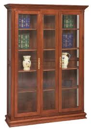 double doors and solid wood bookshelf