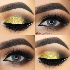 gold smokey idea with double eyeliner