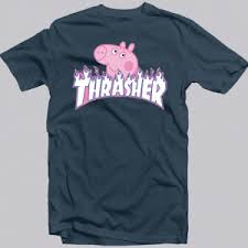 Peppa Pig X Thrasher Parody T Shirt Custom Tees Store