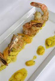 Grilled Shrimp With Lima Bean Puree And Tangerine Vinaigrette gambar png