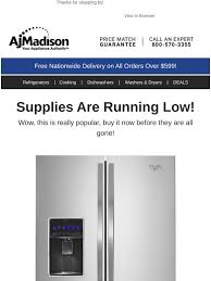 Don't you dare until you read the shocking complaints about aj madison. Aj Madison Almost Sold Out Whirlpool 25 76 Cu Ft French Door Refrigerator Wrv986fdem Milled