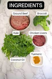 ground beef broccoli kale dog food