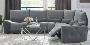grey velvet fabric sectional sofa