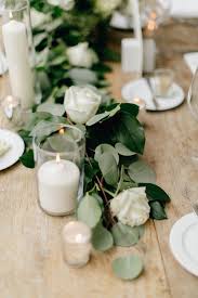 natural white grey and green wedding