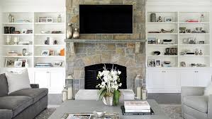 Shelves Flanking Fireplace