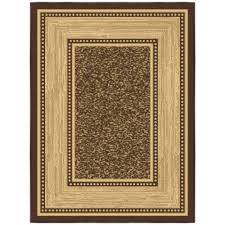 ottomanson ottohome bordered non slip modern area rug brown beige 2 3 x 3