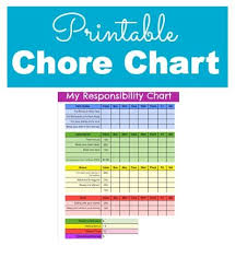 Fantastic Responsibility And Chore Chart For Kids This