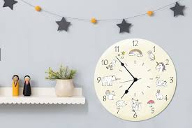 Kids Wall Clock Round Wooden Wall Clock