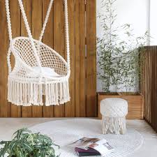 macrame round hanging chair zaira