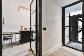 Stylish Corridor With Glass Doors