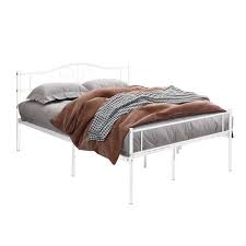 Full Metal Bed Frame In White Color