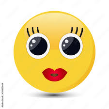 kiss emoticon with happy eyes red lips
