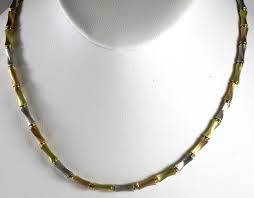 18k tri tone necklace chain yellow
