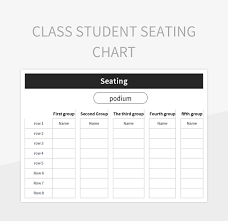 student seating chart excel template