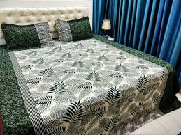 100 cotton double bed cover set size