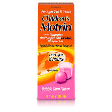 Childrens Motrin Oral Suspension Pain Relief Ibuprofen Bubble Gum Flavored 4 Oz