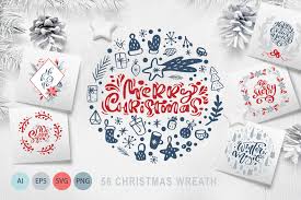 Merry Christmas Wreath Graphic By Happy Letters Creative Fabrica