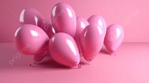 pink balloons isolated on background
