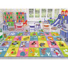 kc cubs playtime collection abc alphabet multicolor polypropylene educational area rug