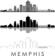 Memphis Skyline Outline Silhouette