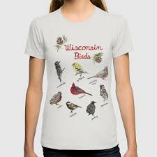 Wisconsin Backyard Birds Watercolor Chart T Shirt