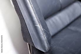 Black Leather Car Armchair White Dash