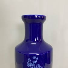 Tall Blue Vase With Cherry Blossom