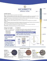 Schmetz Needle Guide Sewing Hacks Sewing Crafts Needle
