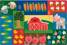 kids toddler farm counting rug