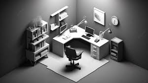 Monochrome 3d Icon Of An Isometric