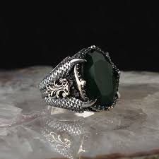 eagle claw silver ring gemstone