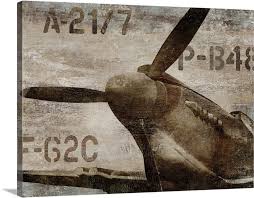Vintage Airplane Wall Art Canvas