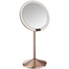 Simplehuman 5 Inch Sensor Mirror Lighted Makeup Mirror 10x Magnification Stainless Steel Rose Gold Makeup Mirror With Lights Makeup Mirror Light Sensor