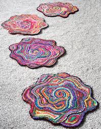 flower shaped rug recycled cotton rugs