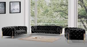 divani casa sheila modern black velvet