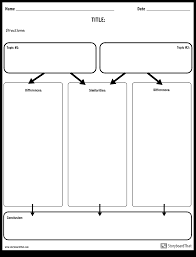 Compare And Contrast Worksheets Compare And Contrast Chart
