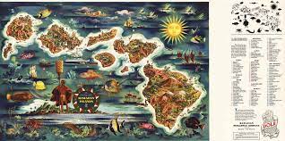 Pictorial Dole Map Hawaiian Islands