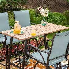 Dining Set With Sling Swivel Chairs