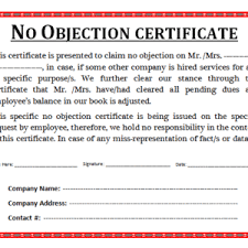 No Objection Certificate Templates 5 Free Printable Ms