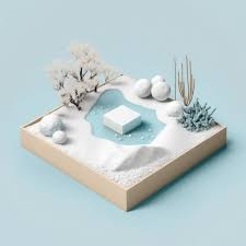 Frozen Winter Zen Garden Minimalist
