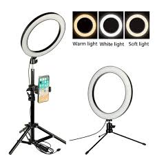 10 Inch 128 Bulbs Led Ring Light Dimmable Round Light Tripod Stand Kit 3 Color Temperature Camera Mirror Youtube Video Photographic Lighting Aliexpress