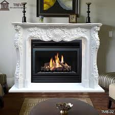 White Marble Fireplace Mantel Trevi Statue