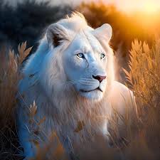 white lion with blue eyes