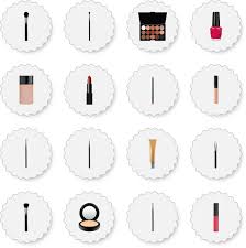 set of cosmetics realistic symbols with