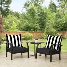 Black Striped Outdoor 2 Piece Deep Seat