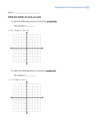 Solving Systems Of Linear Equations Quiz