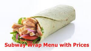 subway wrap menu with s